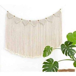 New Mono Large Macrame Wall Hanging Boho Tapestry Woven Bohemian 47" L X 28" W